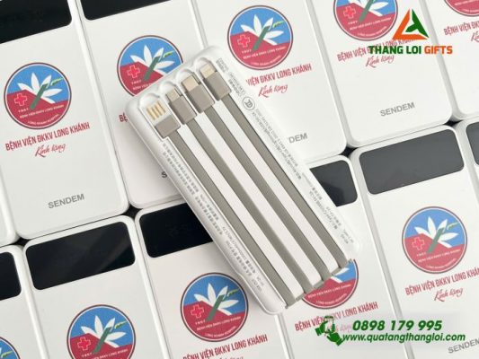 Pin Sạc Dự Phòng SenDem - In Logo Bệnh Viện ĐKKV Long Khánh