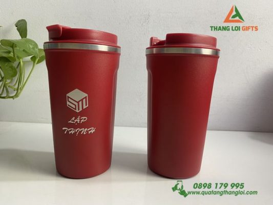 Ly Giữ Nhiệt 510ml Màu Đỏ Khắc Logo Doanh Nghiệp Lập Thịnh