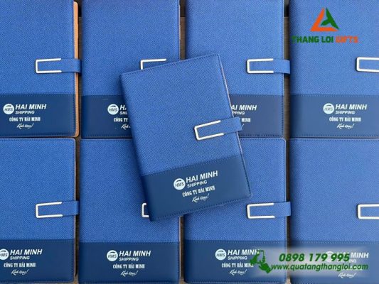 Sổ Da Bìa Còng - In Logo Doanh Nghiệp Hải Minh Shipping