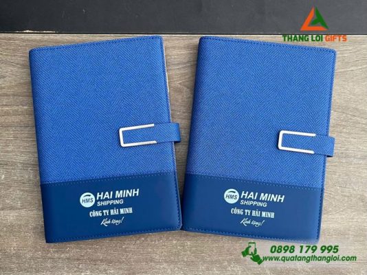 Sổ Da Bìa Còng - In Logo Doanh Nghiệp Hải Minh Shipping