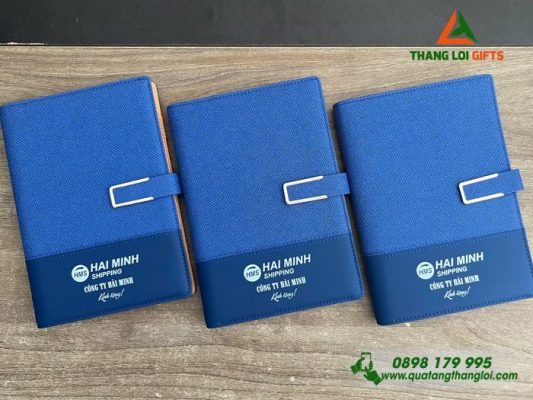 Sổ Da Bìa Còng - In Logo Doanh Nghiệp Hải Minh Shipping