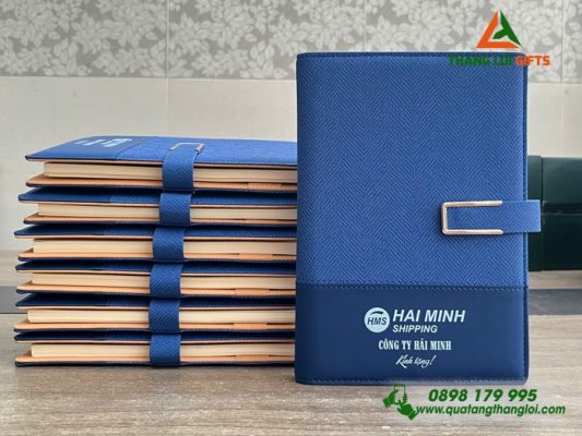 Sổ Da Bìa Còng - In Logo Doanh Nghiệp Hải Minh Shipping