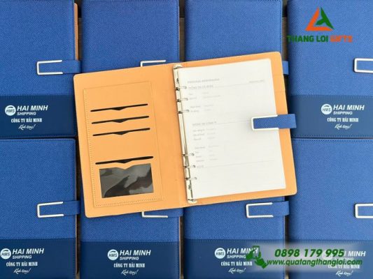 Sổ Da Bìa Còng - In Logo Doanh Nghiệp Hải Minh Shipping