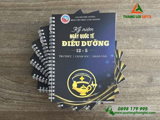 Sổ Tay Lò Xo - In Logo Hình Ảnh Bệnh Viện ĐKKV Long Khánh
