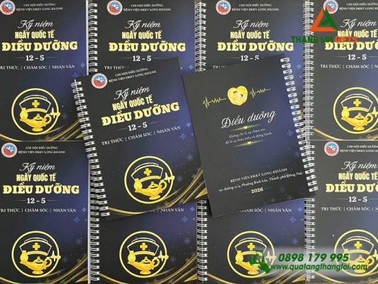 Sổ Tay Lò Xo - In Logo Hình Ảnh Bệnh Viện ĐKKV Long Khánh
