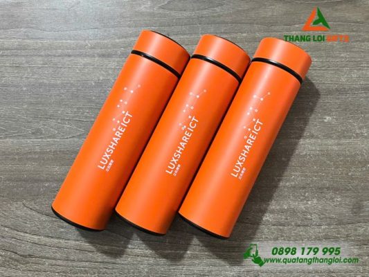 Bình Giữ Nhiệt 500ml Màu Cam In Logo Luxshare ICT