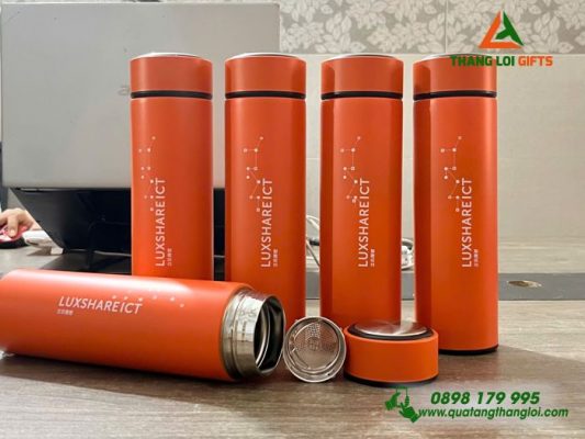 Bình Giữ Nhiệt 500ml Màu Cam In Logo Luxshare ICT