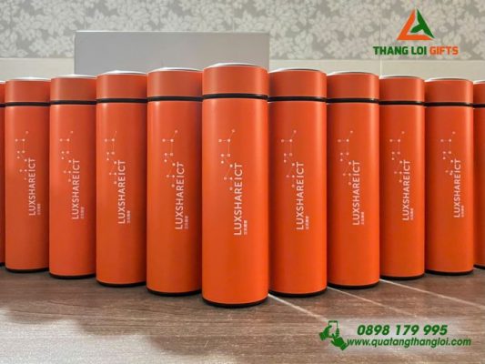 Bình Giữ Nhiệt 500ml Màu Cam In Logo Luxshare ICT
