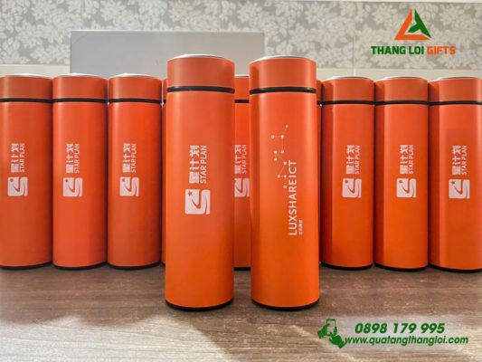 Bình Giữ Nhiệt 500ml Màu Cam In Logo Luxshare ICT