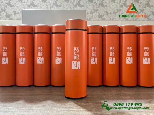 Bình Giữ Nhiệt 500ml Màu Cam In Logo Luxshare ICT