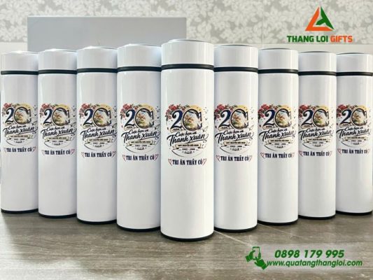 Bình Giữ Nhiệt 500ml In Logo Kỷ Niệm 20 Năm Trường THPT Nguyễn Hữu Huân