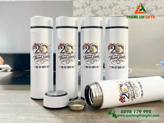 Bình Giữ Nhiệt 500ml In Logo Kỷ Niệm 20 Năm Trường THPT Nguyễn Hữu Huân