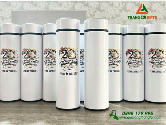 Bình Giữ Nhiệt 500ml In Logo Kỷ Niệm 20 Năm Trường THPT Nguyễn Hữu Huân