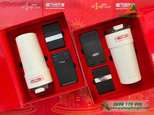 Giftset VIP (Ly Lock+ Namecard + Giá Đỡ) In Khắc Logo Doanh Nghiệp THIBIDI