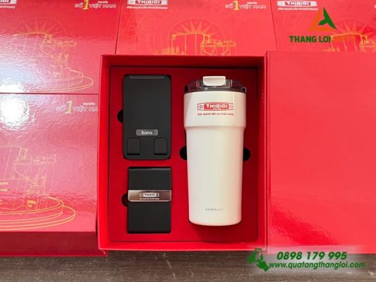 Giftset VIP (Ly Lock+ Namecard + Giá Đỡ) In Khắc Logo Doanh Nghiệp THIBIDI