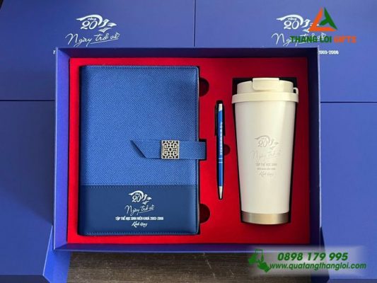 Bộ Quà Tặng (Sổ+Ly+Bút) In Khắc Kỷ Niệm 20 năm Ngày Ra Trường