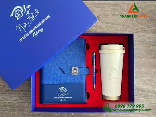 Bộ Quà Tặng (Sổ+Ly+Bút) In Khắc Kỷ Niệm 20 năm Ngày Ra Trường