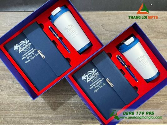 Bộ Quà Tặng (Sổ+Ly+Bút) In Khắc Logo Kỷ Niệm 20 Năm Trường THCS Đông Phương Yên