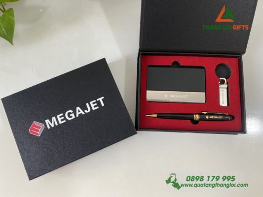 Combo Quà Tặng (Hộp Namecard+Usb+Bút) In Khắc Logo Doanh Nghiệp MEGAJET