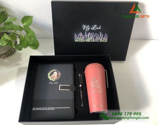 Giftset Cao Cấp (Sổ+Ly+Bút) In Khắc Tên,Hình Ảnh Làm Quà Tặng