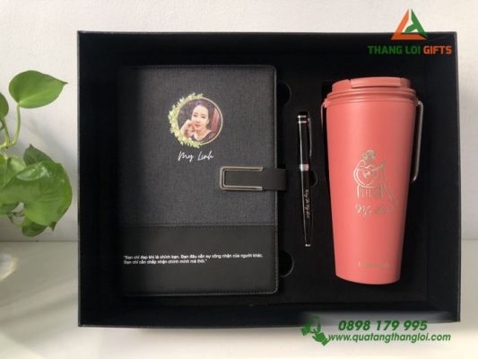 Giftset Cao Cấp (Sổ+Ly+Bút) In Khắc Tên,Hình Ảnh Làm Quà Tặng