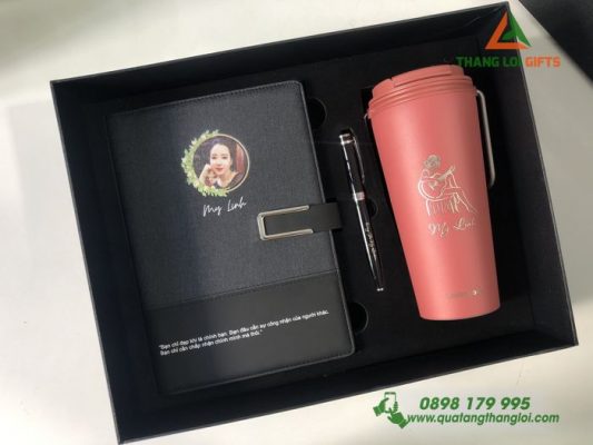 Giftset Cao Cấp (Sổ+Ly+Bút) In Khắc Tên,Hình Ảnh Làm Quà Tặng
