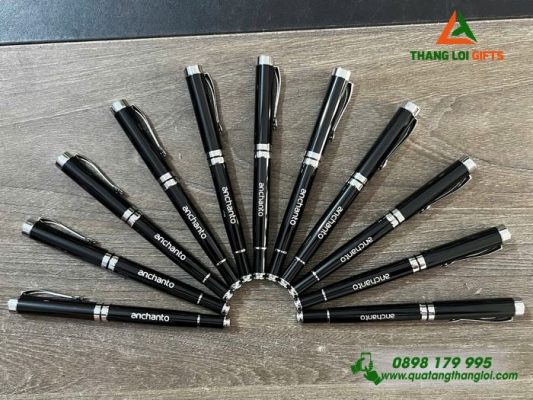 Bút Ký Kim Loại Màu Đen Khắc Logo Doanh Nghiệp Anchanto