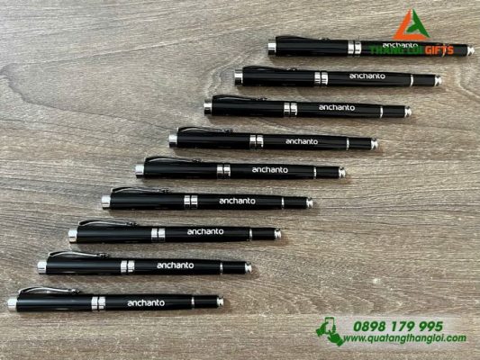 Bút Ký Kim Loại Màu Đen Khắc Logo Doanh Nghiệp Anchanto