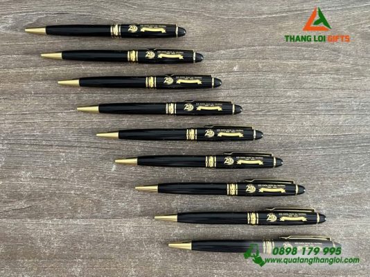 Bút Ký Kim Loại Xoay Màu Đen Khắc Logo Trường THPT Trần Hưng Đạo