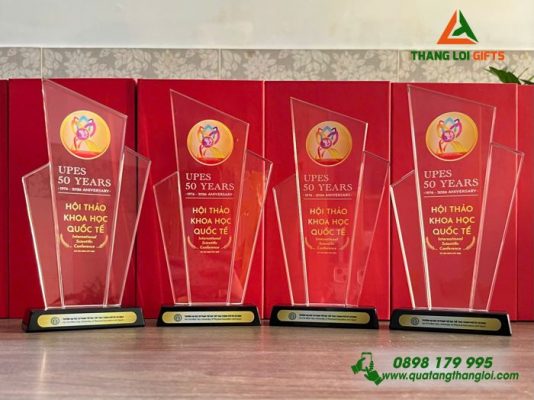 Cúp Pha Lê Vinh Danh Cao Cấp In Theo Yêu Cầu