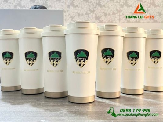 Ly Giữ Nhiệt 530ml In Logo Doanh Nghiệp Đại Phúc Vĩnh CNC