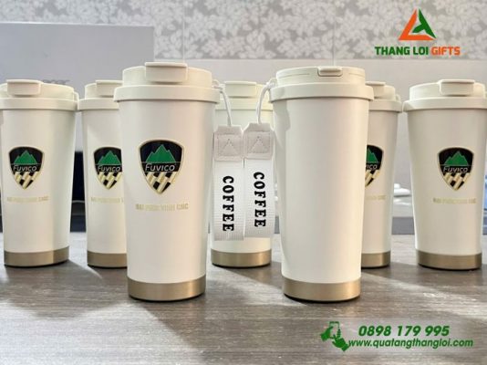 Ly Giữ Nhiệt 530ml In Logo Doanh Nghiệp Đại Phúc Vĩnh CNC