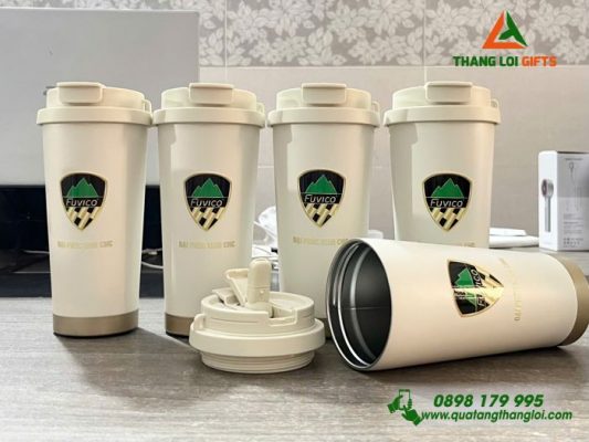 Ly Giữ Nhiệt 530ml In Logo Doanh Nghiệp Đại Phúc Vĩnh CNC