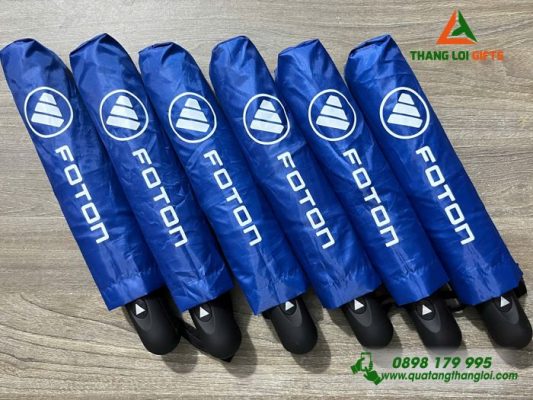 Ô Dù Cầm Tay Gấp 3 Màu Xanh In Logo Donah Nghiệp FOTON