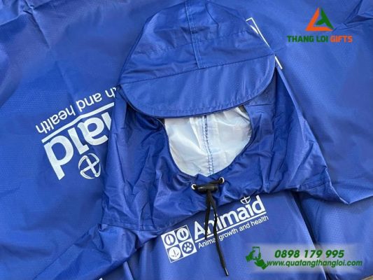 Áo Mưa Cánh Dơi Vải Tổ Ong In Logo Doanh Nghiệp Animaid 