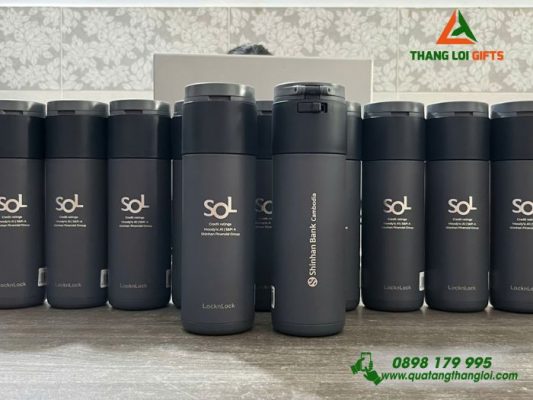 Bình Giữ Nhiệt Lock&Lock LHC3275 Khắc Logo Shinhan Bank Cambodia