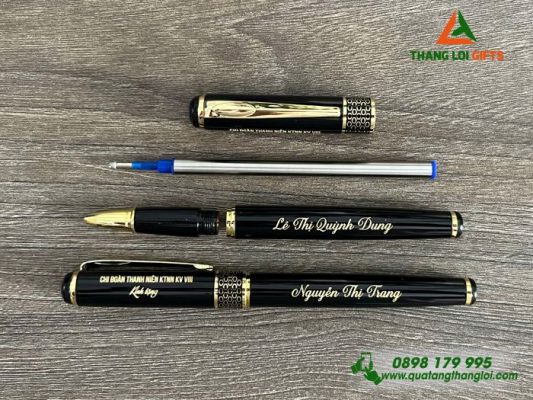 Bút Ký Kim Loại Màu Đen Khắc Tên Chi Đoàn Thanh Niên KTNN KV