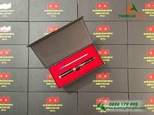  Bút Ký Kim Loại Khắc Logo Đại Hội Đảng Khoa Quân Sự 