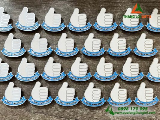 Huy Hiệu Cài Áo Đồng Đổ Màu Hình Icon Like Best Employee
