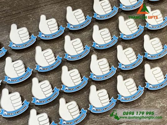 Huy Hiệu Cài Áo Đồng Đổ Màu Hình Icon Like Best Employee