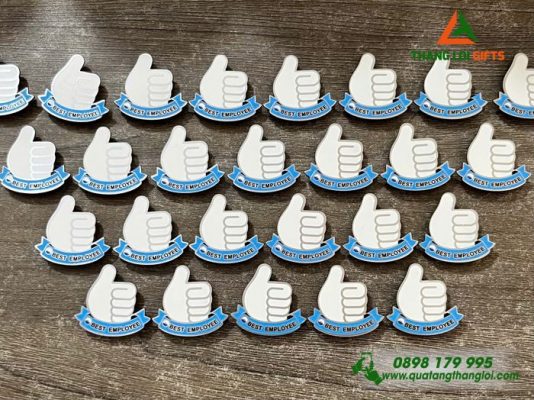 Huy Hiệu Cài Áo Đồng Đổ Màu Hình Icon Like Best Employee