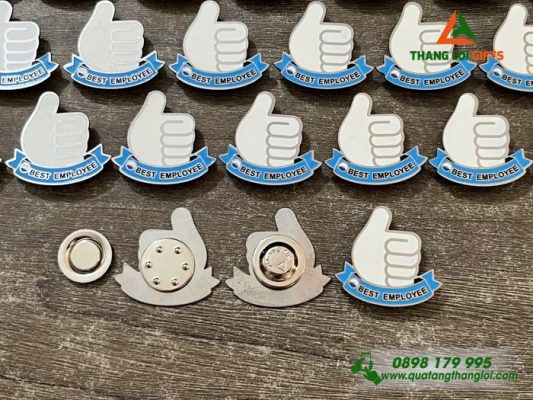 Huy Hiệu Cài Áo Đồng Đổ Màu Hình Icon Like Best Employee