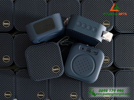 Loa Bluetooth Hoco Màu Xanh Navy In Logo Dòng Máu Anh Hùng