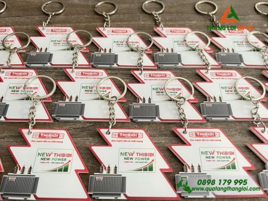 Móc Khóa Mica In Logo Hình Ảnh Doanh Nghiệp THIBIDI Lam Quà Tặng