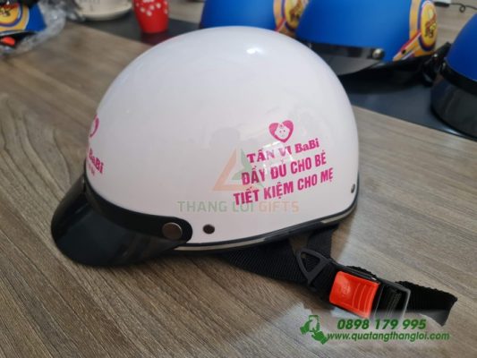 Nón Bảo Hiểm In Logo Theo Yêu Cầu Làm Quà Tặng Thương Hiệu