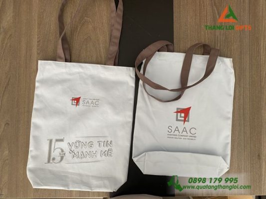 Túi Vải Canvas Màu Đen In Logo Công Ty Kiểm Toán SAAC