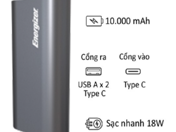 Pin Sac Du Phong Energizer 10000mAh UE10028 in logo theo yeu cau