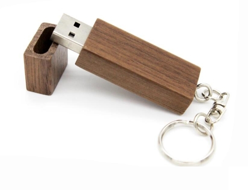 UGT 07 - USB Vỏ gỗ nắp đẩy khắc logo quà tặng