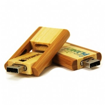 UGT 14 - USB Vỏ gỗ xoay khắc logo quà tặng 