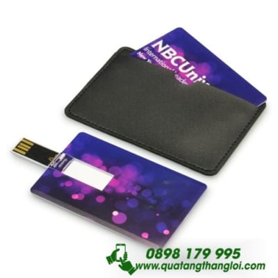 UHT 01 - Hộp đựng USB bao da thẻ namecar in khắc logo quảng cáo thương hiệu